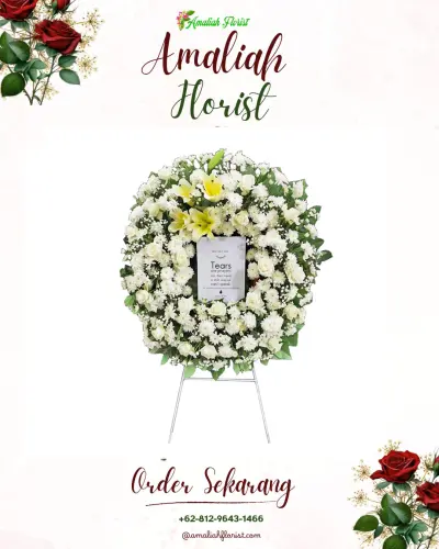 Krans Bunga Duka Cita di Rumah Duka Kalasan